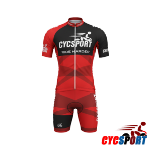 Alternative view of Red & Black Cycling Kit